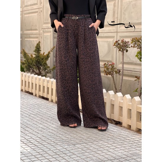 شلوار بگ سیلک پلنگی