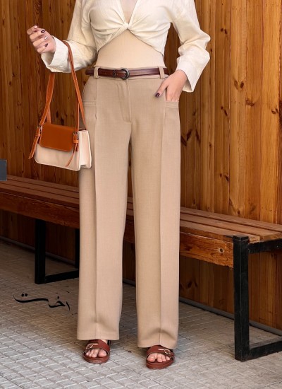 شلوار بگ پارچه ای گاباردین