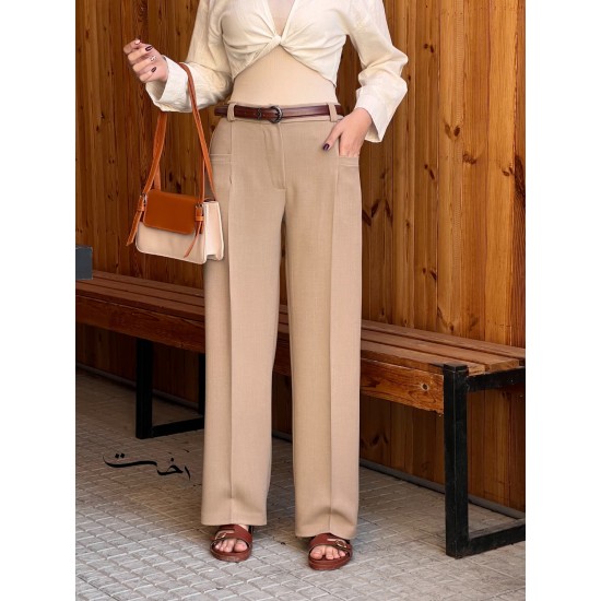 شلوار بگ پارچه ای گاباردین