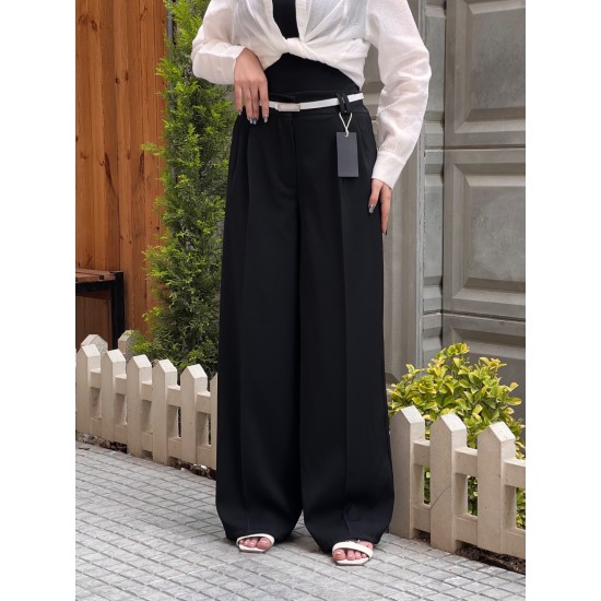 شلوار بگ پارچه ای کرپ مرگان شلوار بگ پارچه ای کرپ مرگان