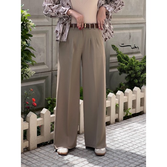 شلوار بگ پارچه ای کمر ساده شلوار بگ پارچه ای کمر ساده