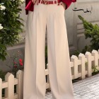 شلوار بگ پارچه ای کمر ساده شلوار بگ پارچه ای کمر ساده