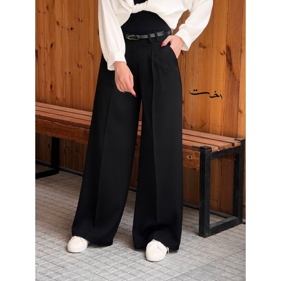 شلوار بگ پارچه ای کمر ساده شلوار بگ پارچه ای کمر ساده