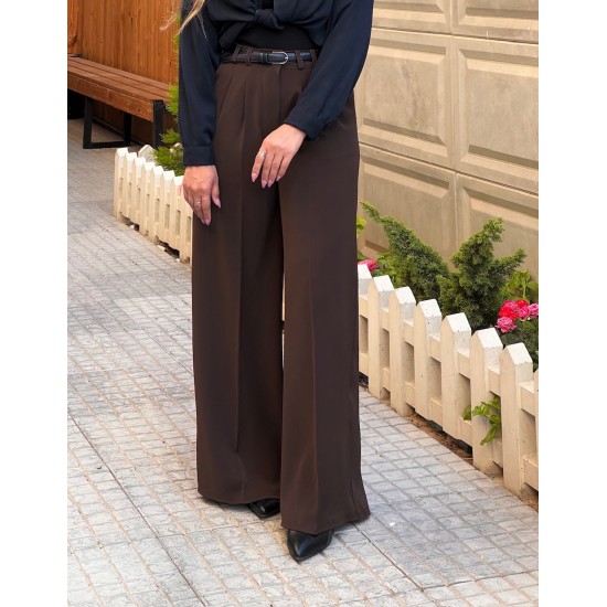 شلوار بگ پارچه ای کمر ساده شلوار بگ پارچه ای کمر ساده