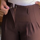 شلوار بگ پارچه ای کمربنددار شلوار بگ پارچه ای کمربنددار