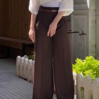 شلوار بگ پارچه ای کمربنددار شلوار بگ پارچه ای کمربنددار