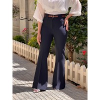 شلوار بوتکات پارچه ای کمربنددار 