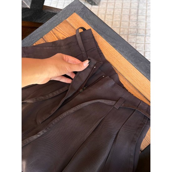 شلوار بگ سیلک کمربنددار