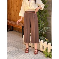 شلوار واید پشت کش کمربنددار