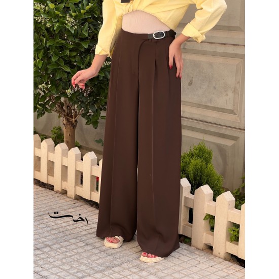 شلوار بگ پارچه ای کمربندی