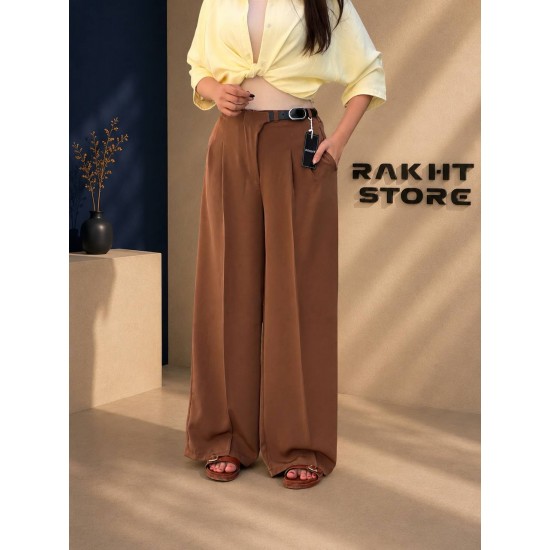 شلوار بگ پارچه ای کمربندی