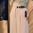 شلوار بگ پارچه ای کمربندی