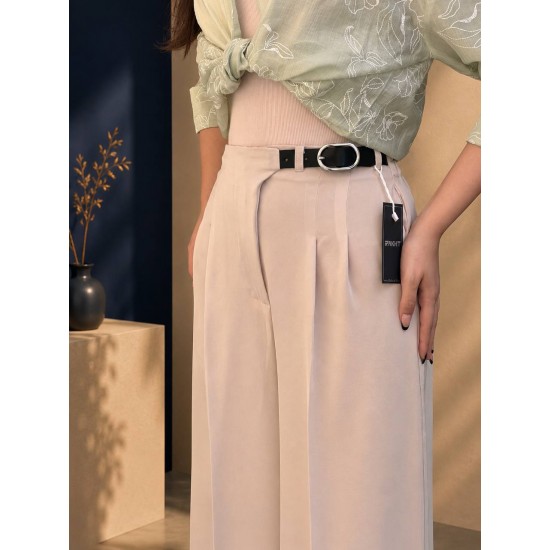 شلوار بگ پارچه ای کمربندی