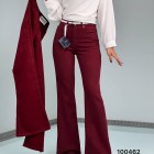 شلوار بوتکات لایسل زرشکی شلوار بوتکات لایسل زرشکی