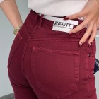 شلوار بوتکات لایسل زرشکی شلوار بوتکات لایسل زرشکی