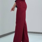 شلوار استریت لایسل زرشکی