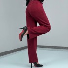 شلوار استریت لایسل زرشکی