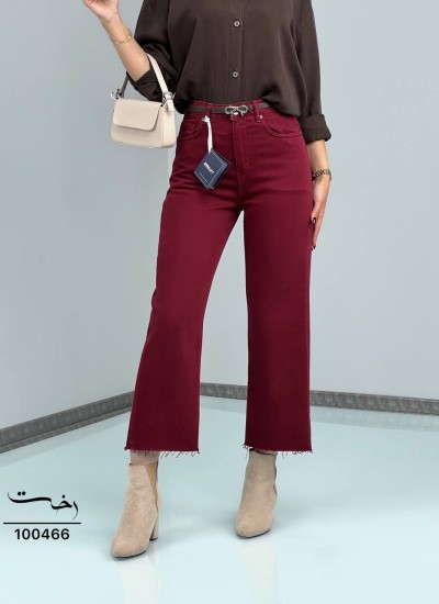 شلوار واید لایسل دمپاکات زرشکی