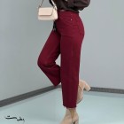 شلوار واید لایسل دمپاکات زرشکی