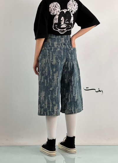 جورتس جین آبی طرح خراش جورتس جین آبی طرح خراش