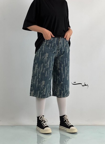 جورتس جین آبی طرح خراش جورتس جین آبی طرح خراش