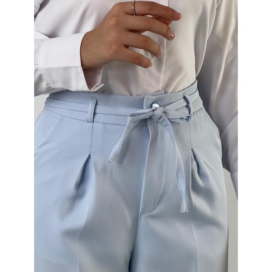 شلوار بگ پارچه ای کمربند دار شلوار بگ پارچه ای کمربند دار