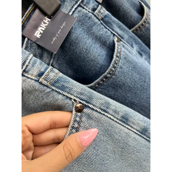 شلوار واید جین جکپات آبی ژوانا شلوار واید جین جکپات آبی ژوانا
