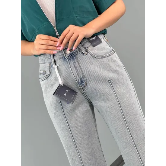 شلوار واید جین جکپات آبی ژوانا شلوار واید جین جکپات آبی ژوانا