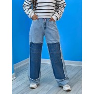 شلوار بگ جین تیکه دوزی شلوار بگ جین تیکه دوزی