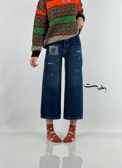 شلوار واید لگ جین آبی شلوار واید لگ جین آبی