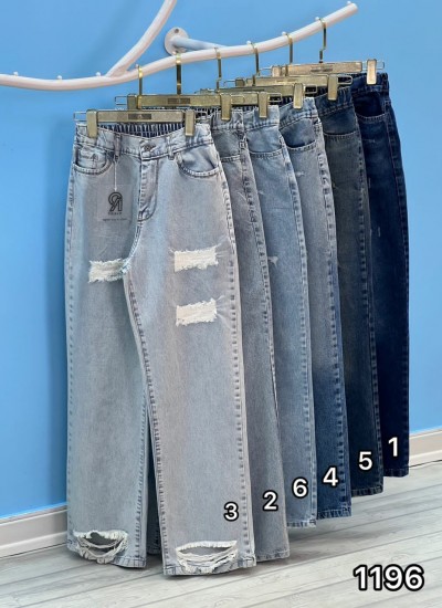 شلوار استریت جین آبی شلوار استریت جین آبی