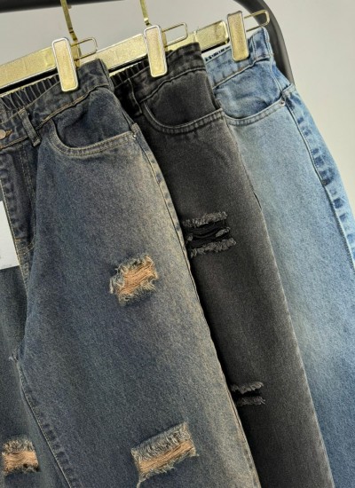 شلوار واید جین پشت کش 