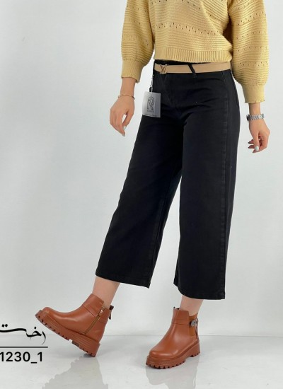 شلوار واید کتان مشکی شلوار واید کتان مشکی
