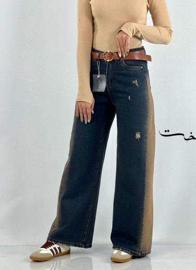 شلوار جین شافل آبی شلوار جین شافل آبی