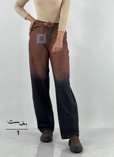 شلوار نیم بگ جین پشت کش آبی شلوار نیم بگ جین پشت کش آبی