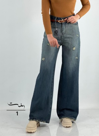 شلوار بگ جین آبی شلوار بگ جین آبی