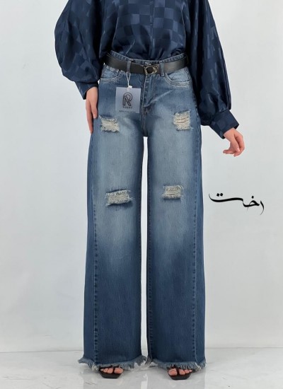 شلوار جین شافل آبی شلوار جین شافل آبی