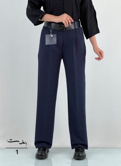 شلوار نیم بگ پارچه ای ساسوندار شلوار نیم بگ پارچه ای ساسوندار