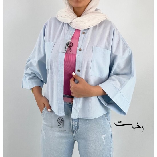 شومیز لینن باکسی رنگی شومیز لینن باکسی رنگی
