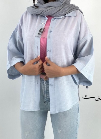 شومیز رنگی لینن اسلپ