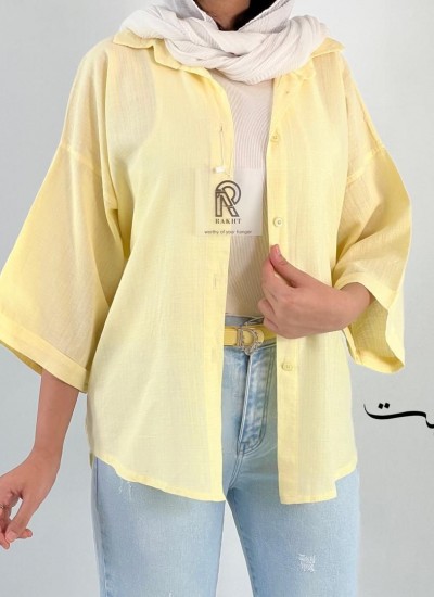 شومیز رنگی لینن اسلپ