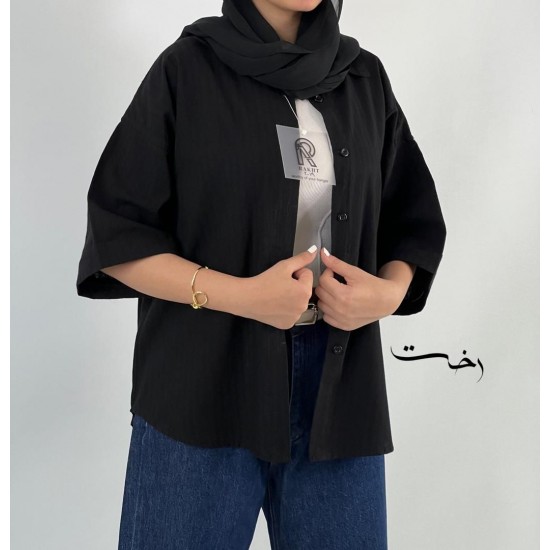 شومیز لینن اسلپ رنگی