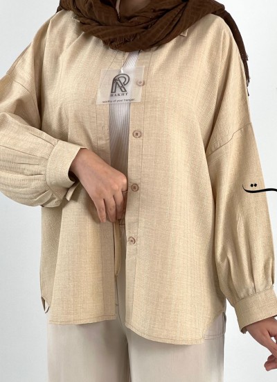 شومیز شانتون آستین چین دار