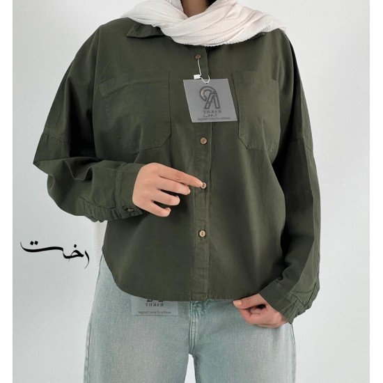 شومیز لینن باکسی رنگی