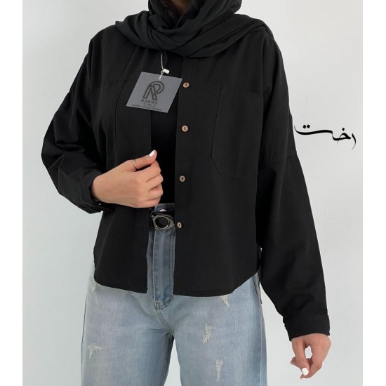 شومیز لینن باکسی رنگی