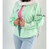 شومیز لینن باکسی رنگی