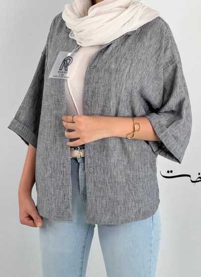 شومیز لینن اسلپ رنگی