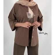 شومیز لینن راه راه