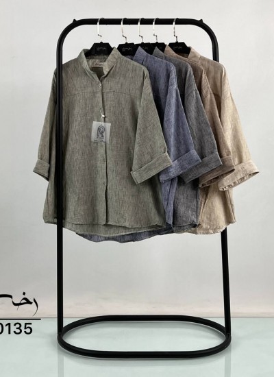 شومیز لینن اسلپ رنگی