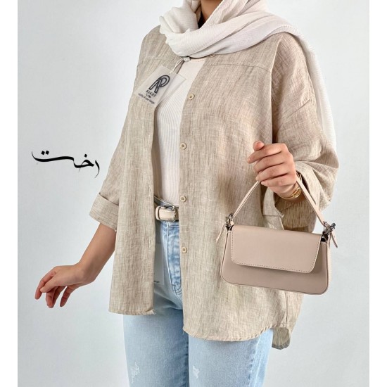 شومیز لینن اسلپ رنگی